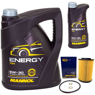 Motoröl Set MANNOL Energy 5W-30 API 6 Liter + Ölfilter für Hyundai Tucson KIA