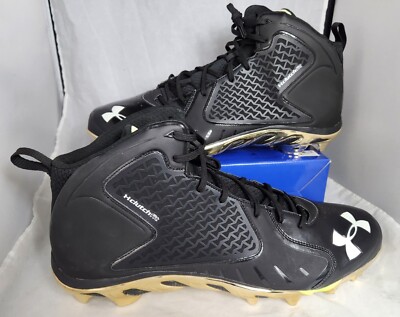 UNDER ARMOUR Spine Clutchfit Mid Molded Black Football Cleats SZ 18  1270491-022