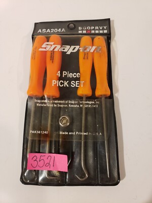 Snap-on 4 PC Pick Set Black Hard Handle ASA204A for sale online | eBay