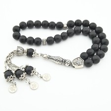 Dull mat Onyx Stone 33 bead Islamic Prayer Bead Misbaha Tesbih Turkey 123012