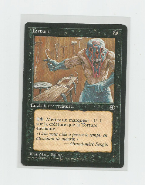 MAGIC THE GATHERING 1995 WIZARDS TORTURE/ENCHANTER FRENCH CARD 