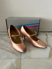 International Dance Shoes Women's Flesh Satin 2-in Ballroom Shoes, sz 4 UK