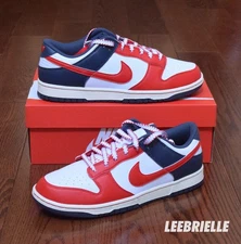 Nike Dunk Low Retro USA Baseball Laces White Navy Blue Red IM2222-100