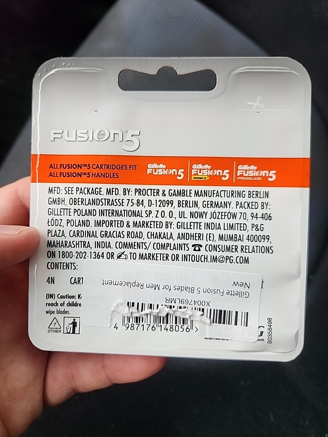 Gillette Fusion 5 Razor Blade Refill Cartridges, 4 Count - Fits All Fusion 5