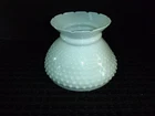 Vtg White Hobnail Milk Glass Hurricane Lamp Shade Crimped Top 4.5” H 6" Fitter