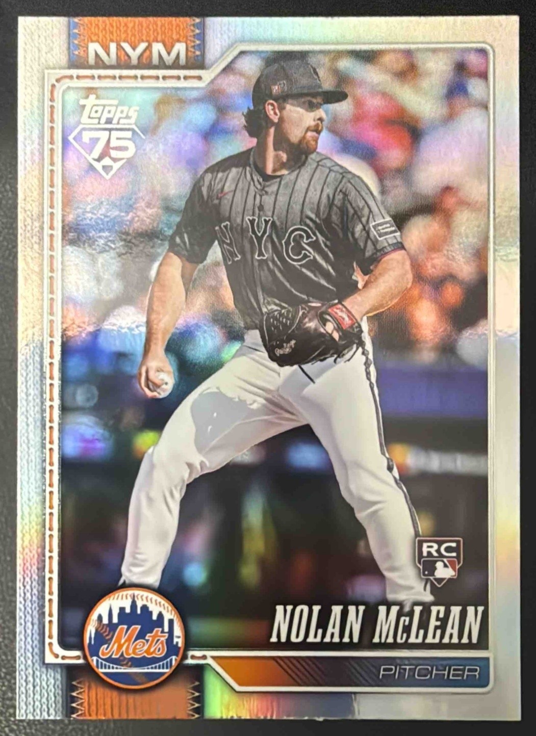 2026 Topps Nolan McLean #214 Rainbow Foil RC Mets