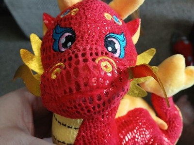 Chinese Dragon Plush - Year of the Dragon - Red - Approx 10'' Tall x 9'' Long