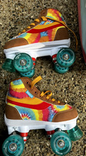 Pattini a rotelle Rookie Quad Bagged Legacy Tie Dye UK 2 EUR 34 + Pads Bag ottime condizioni