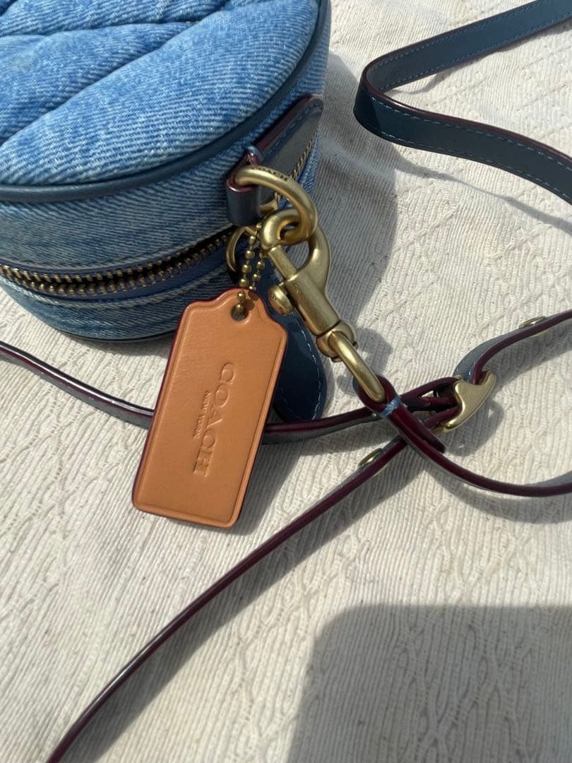 COACH Heart Quilted Denim Crossbody Bag CR669 Rare Sold Out Used Good Condition image 6