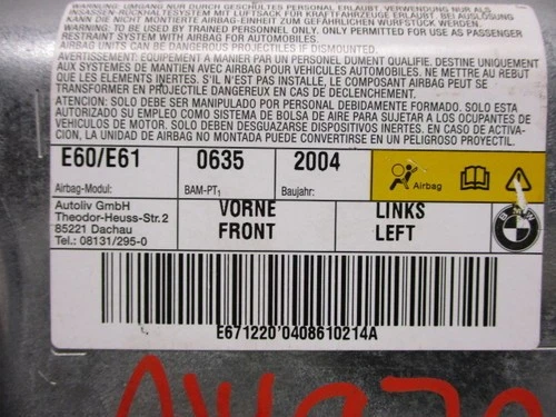 Bolsa de aire delantera izquierda para puerta del conductor BMW 525i 530i 2004-2005 OEM LKQ Foto 3 de 4