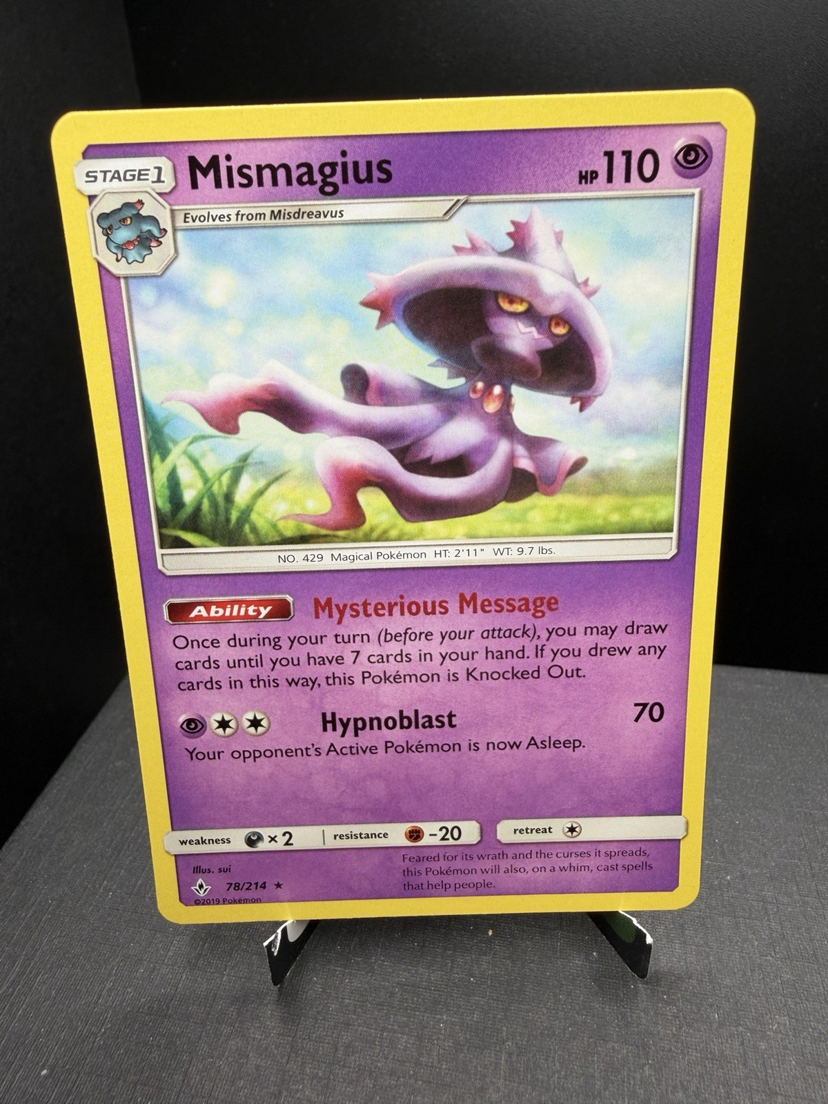 Pokemon TCG SM Unbroken Bonds Mismagius 78/214 Regular Rare NM!