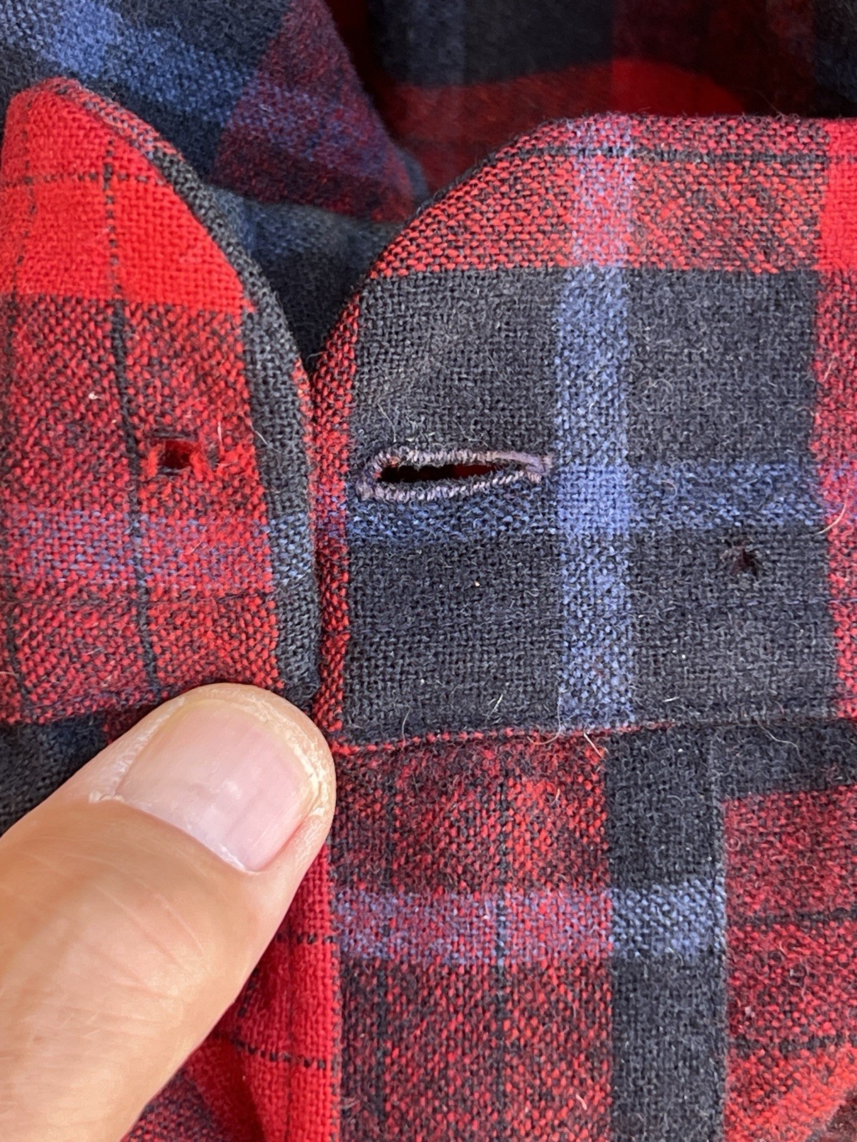 Pendleton vintage Button down  Red Plaid Wool Fla… - image 4