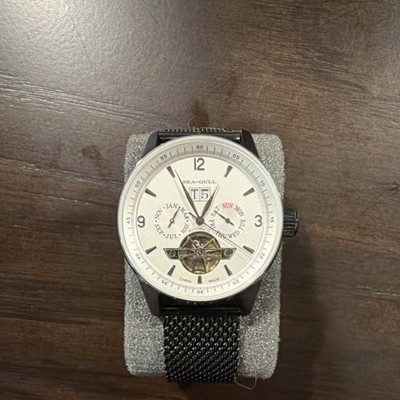 Sea-Gull Automatic Skeleton Wristwatch Mesh Band White Dial Stainless Steel