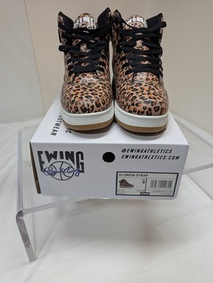 Patrick Ewing Sz 8 Women's Leopard 33 Orion Strap NEW