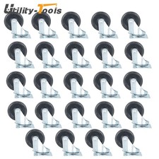 24 × 2 INCH Swivel Caster Wheels Rubber Base With Top Plate & Bearing Heavy Duty