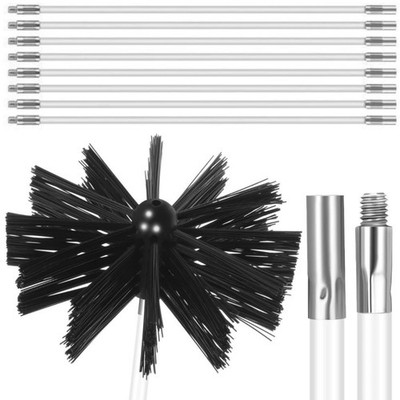 Dryer Vent Cleaning Kit Flexible Remove Chimney Lint Dust Debris Brush Head 9Pcs