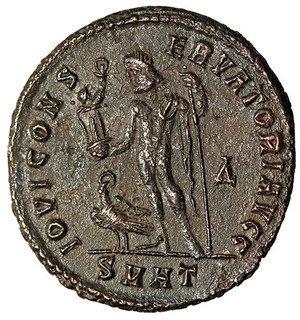 JUPITER Large Roman Coin w COA Jovi Beside Eagle LICINIUS I Certified Genuine