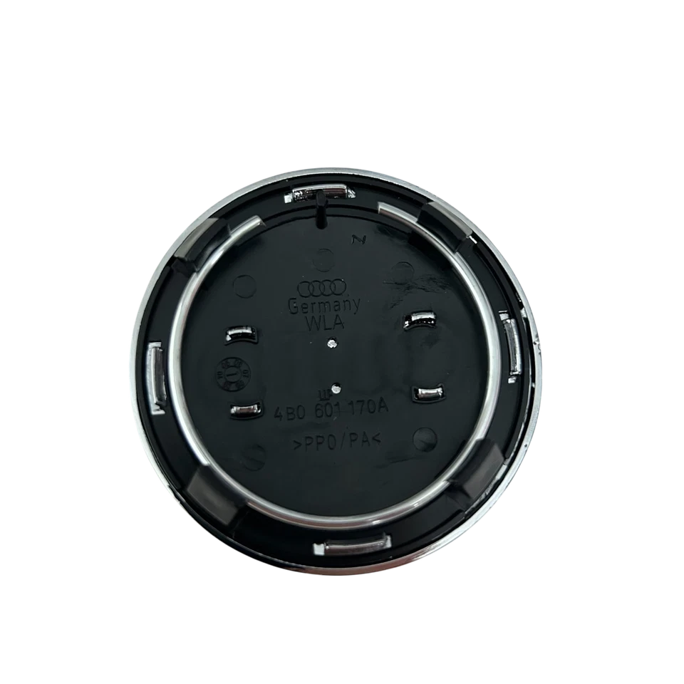 Центральные колпаки колес Audi 69 мм черные хромированные 4 шт для A3 A4 A6 Q3 Q5 TT - Изображение 3 из 4