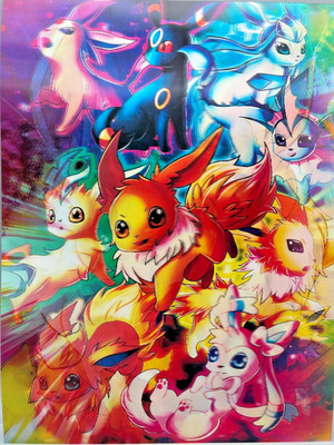 3D-Bild/Effekt-Flip-Anime/TCG-Pokémon-Evoli, Evolutions-Blitza, Psiana-30x40cm-o