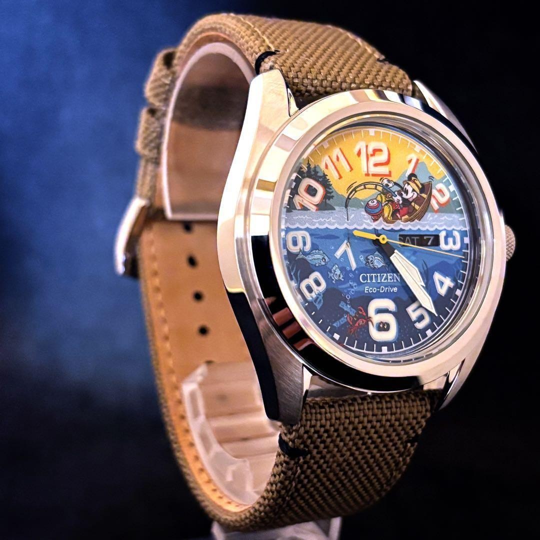 CITIZEN x Disney Mickey fishing watch, Eco-Drive, 43mm, rugged nylon band. image 6