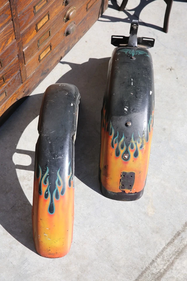 Guardabarros delantero trasero Harley Davidson cabeza de hierro Sportster cabeza de pala Low Rider de colección Foto 2 de 4