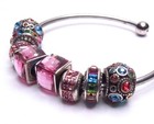 Vintage Rhinestone Charm Bracelet Cuff — photo 3