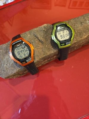 CASIO Sports Watch Bundle - WS-2000H Orange & WS-1000H Green-step&lap tracker...