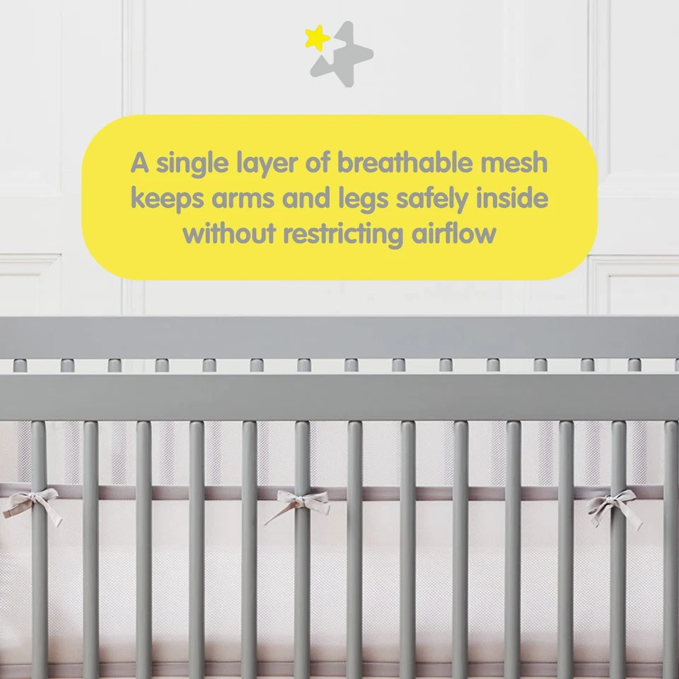 Breathable Mesh Liner for Full-Size Cribs, Classic 3mm Mesh, Safari Fun Girl ... - Image 4 of 4