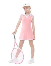 Girls Tennis Golf Dress Outfit Sleeveless Tank Top and Skorts Sets Sport Skir...