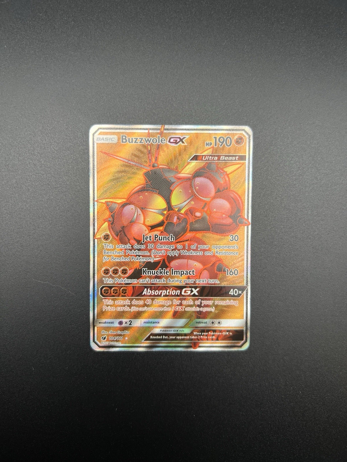 Buzzwole GX (Full Art) 104/111 Sm-Crimson Invasion Holo