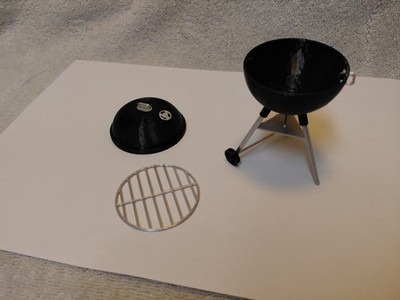1/10TH SCALE WEBER STYLE DOME GRILL FOR RC TRUCK/DIORAMA/GARAGE