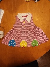 Vintage Buster Brown Girls Dress Pink Striped With Butterflies Size 5