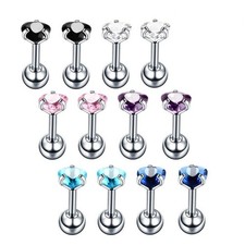  12 Pcs Ear Piercing Studs Earring Set Barbell Earrings for Women