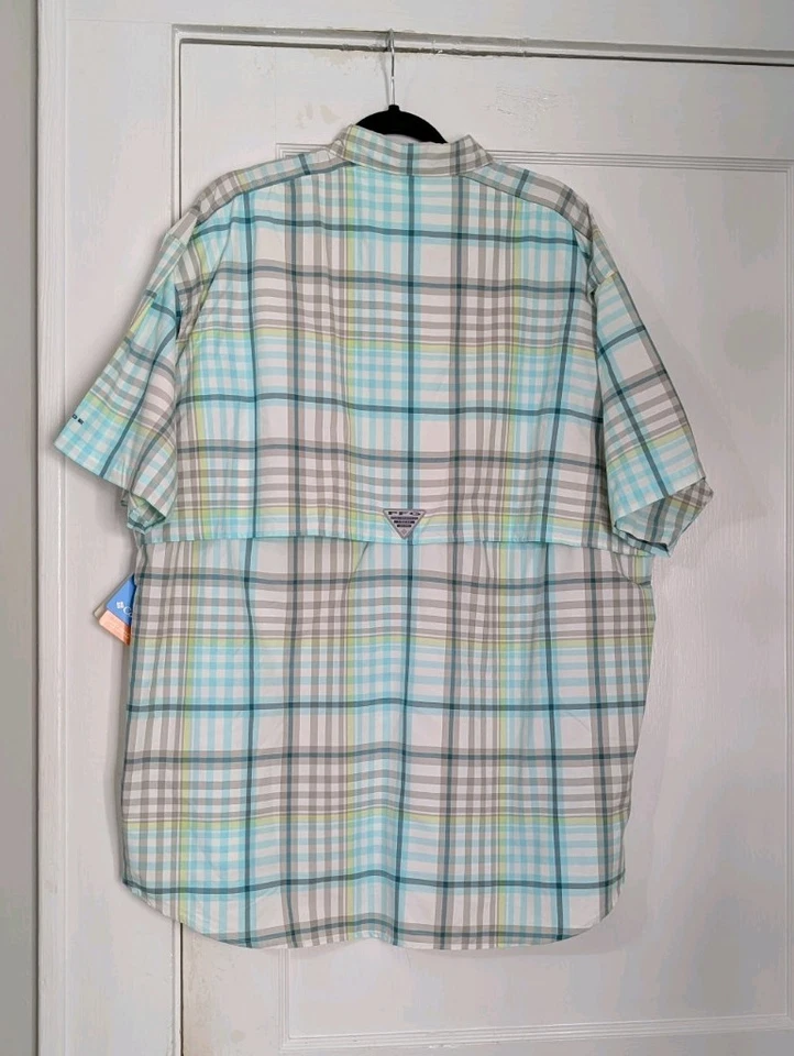 Camisa de pesca Columbia PFG Super Bahama XL a cuadros ventilada nueva con etiquetas malla UPF 30 Foto 3 de 4