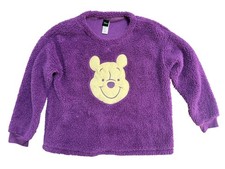 Disney Winnie The Pooh Pj Top Youth Medium 8-10 Purple Fleece Sleepwear Sweater