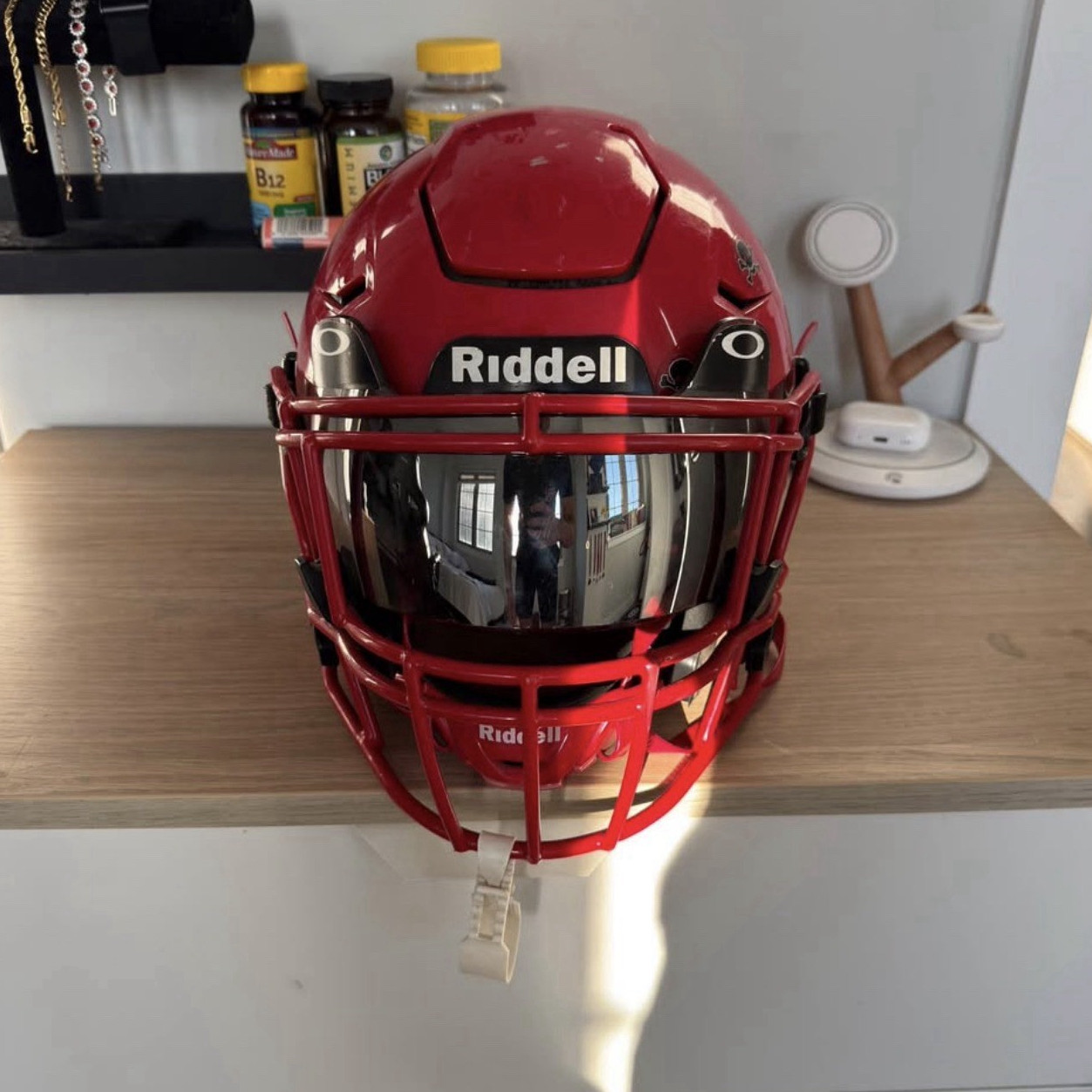Riddell SpeedFlex Football Helmet Red Large w/ Facemask & Visor