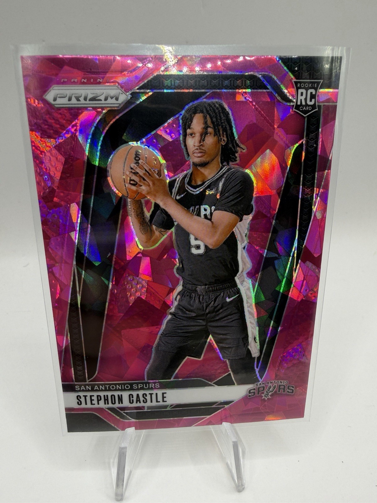 2024-25 Panini Prizm #234 Stephon Castle Prizms Pink Ice