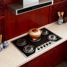 30" Gas Cooktop Built in Gas Stove 5 Burners LPG/NG Gas Cooker Tempered Glass