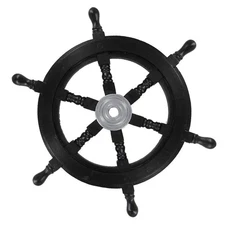 Queen Anne's Revenge Pirate Ship Wheel Nautical Wood Replica Blackbeard Flag