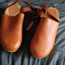 Unalira x Free People Brown Leather Clog Comfort Shoes Studded Strap Buckle  11