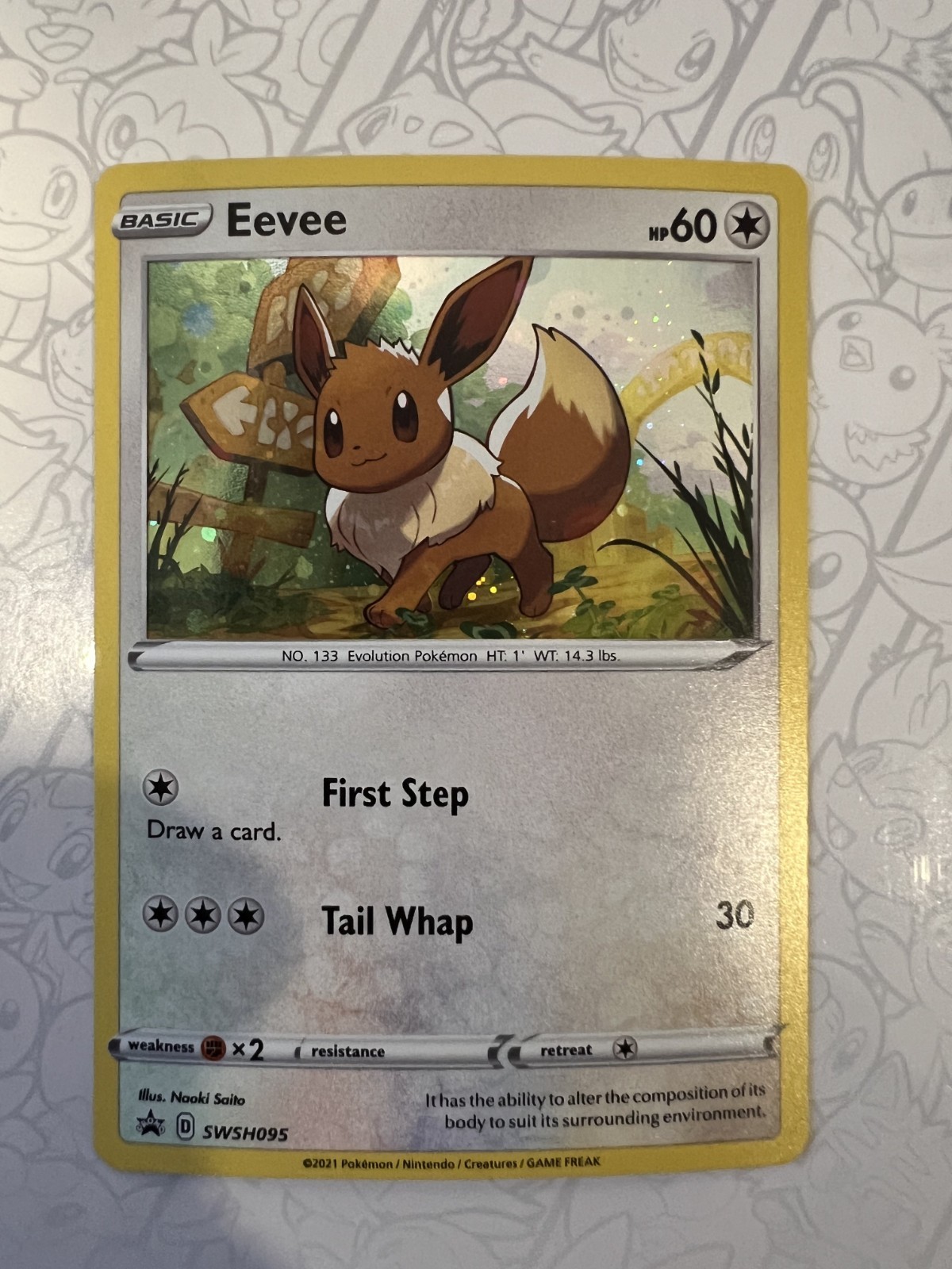 Eevee swsh095 Black Star Promo Pokemon , Sword & Shield Holo NM