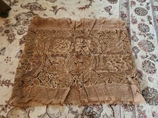 1900s VICTORIAN BEADED Antique Vintage Fabric Hand Beading Taupe Color