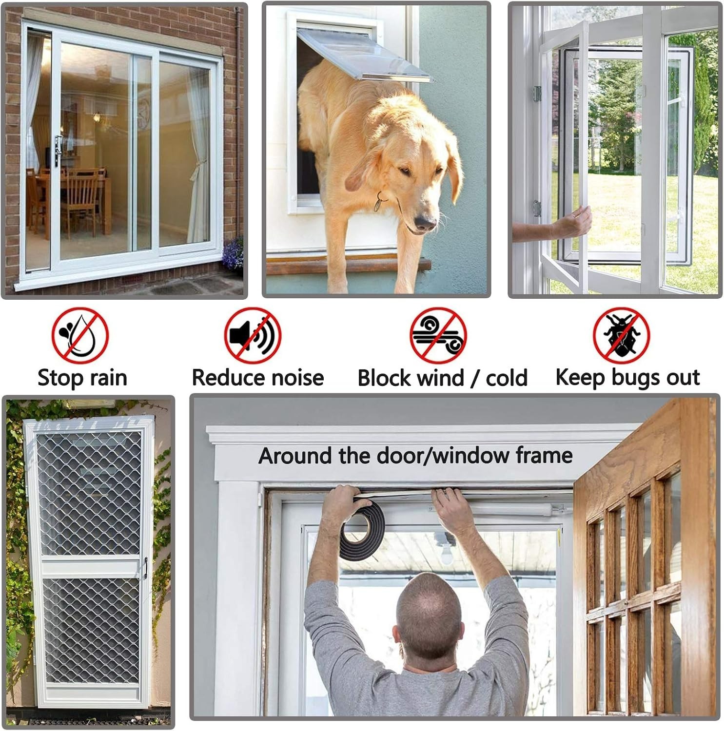 Felt Weather Stripping Door Seal Brush for Sliding Windows, Pile Self Adhesiv...