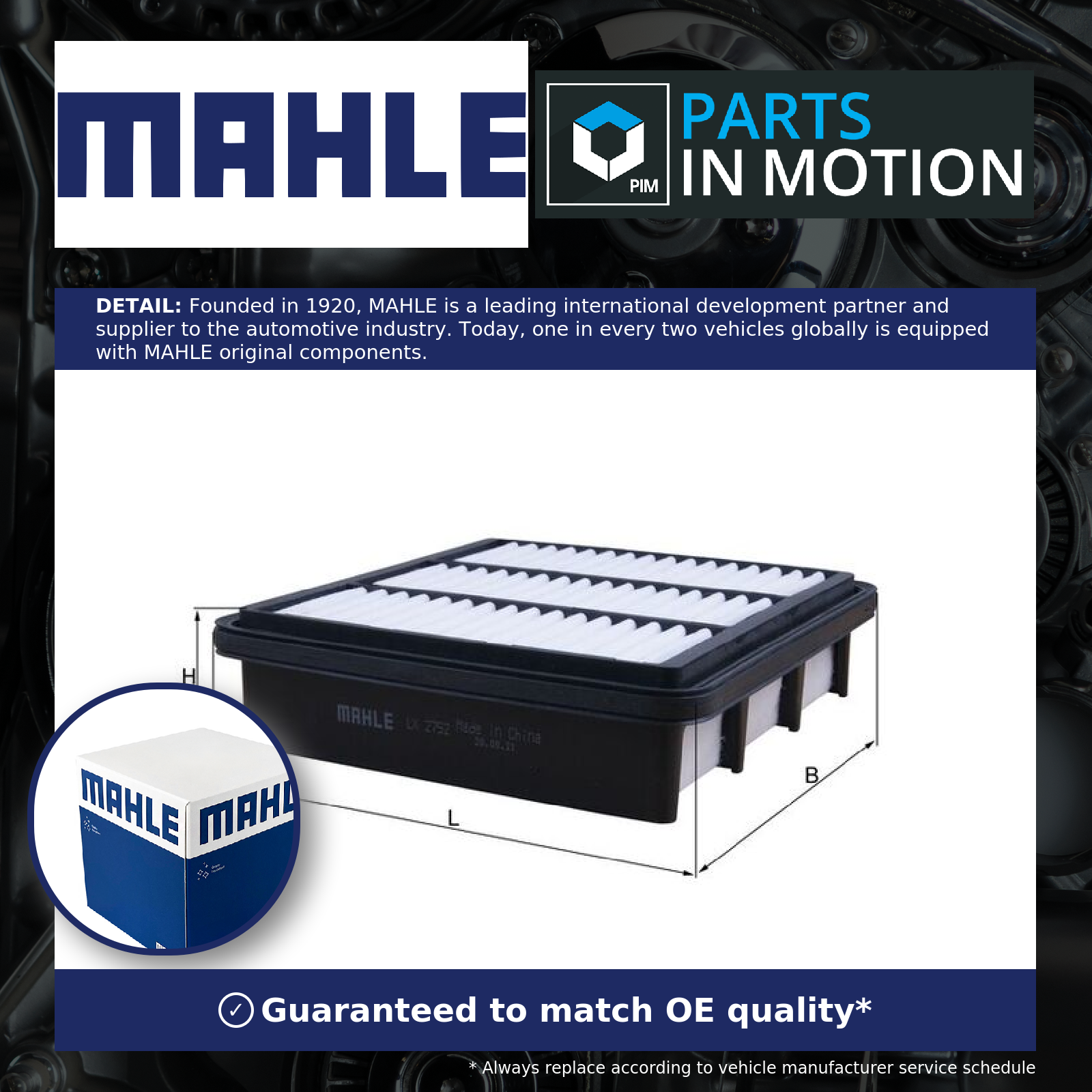 MAHLE LX 2752 Air Filter Fits Hyundai I30 Estate Elantra 4 Saloon Kia Cee'd - Image 3