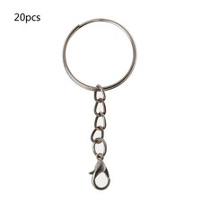 20PCS Lobster Clasp Hooks and for Key Rings with Chain for Keychain Hardware