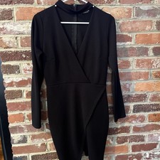 Women’s Fashion Nova Little Black Fress Dress Medium Long Sleeve