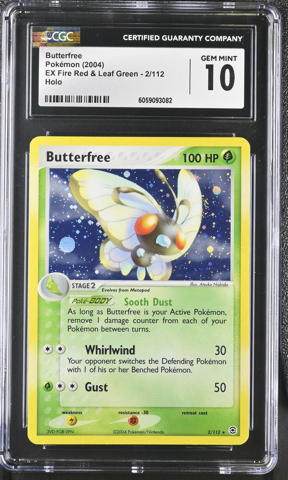 CGC 10 GEM MINT Butterfree EX Fire Red & Leaf Green 2/112 Holo Pokemon Card
