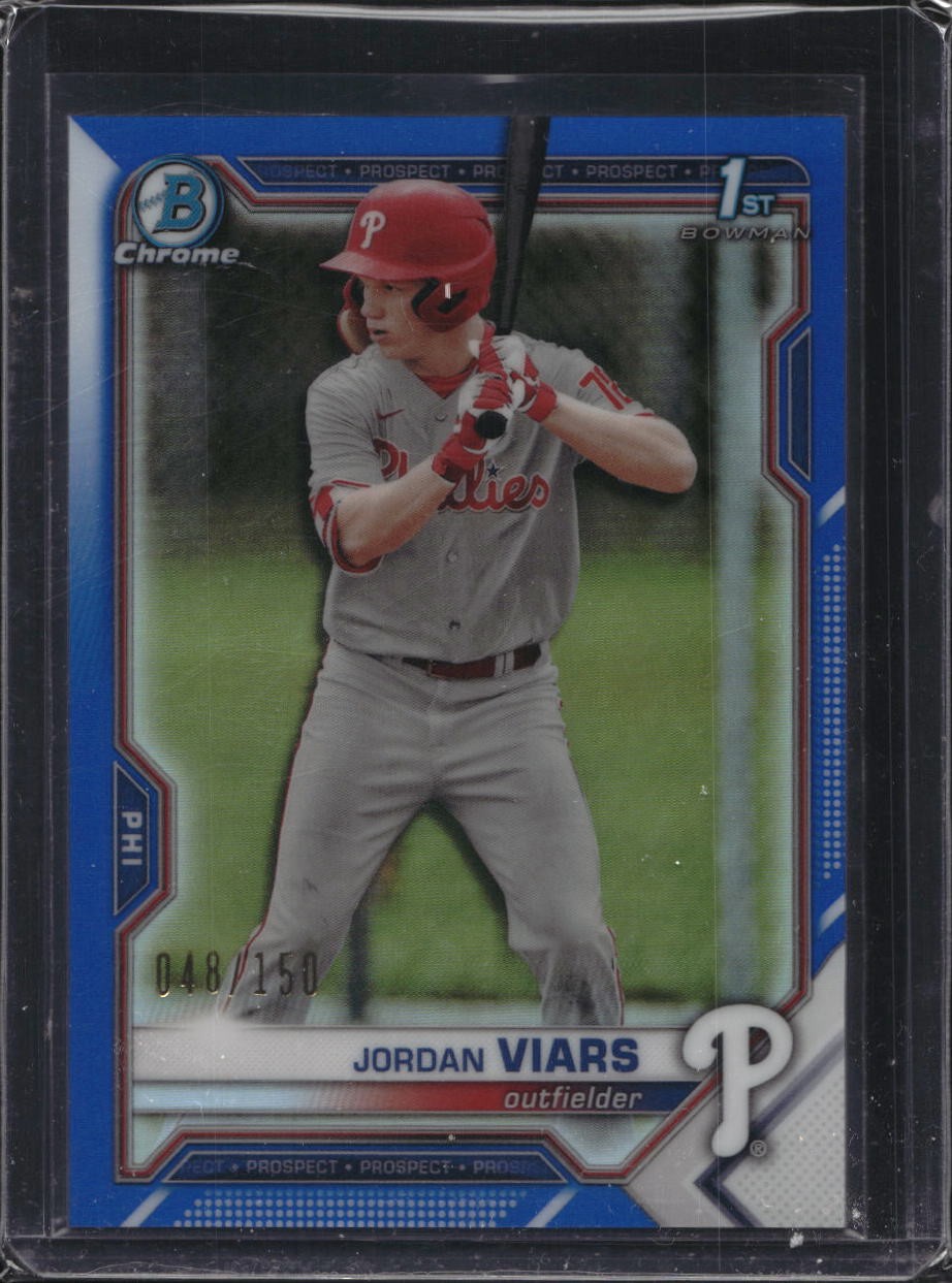 2021 Bowman Draft #BDC-132 Jordan Viars Chrome Blue Refractor #/150