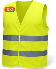 Set Da 4 Giubbotto Catarifrangente per Uomo & Donna – Conforme a EN ISO 20471 & 