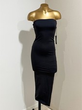 Forever 21 Women's Black Sculpt Bodycon Strapless Midi Dress Size XS
